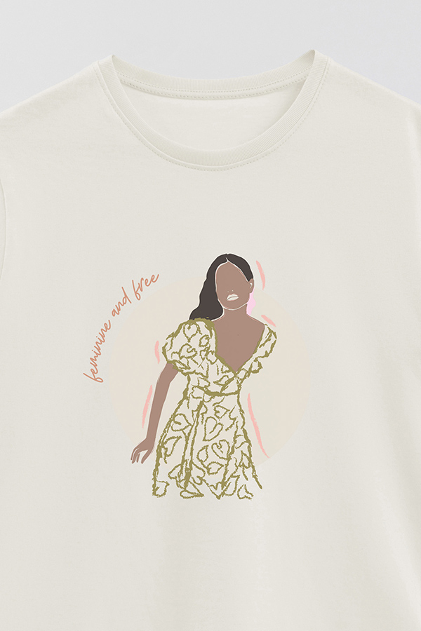 REMERA BASICA ESTAMPADA WC FEMENINE