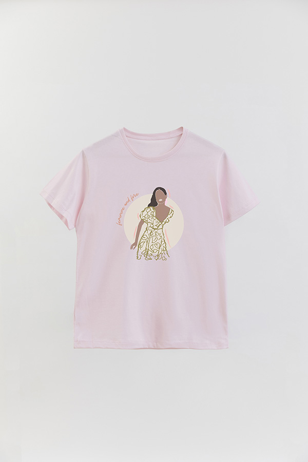REMERA BASICA ESTAMPADA WC FEMENINE