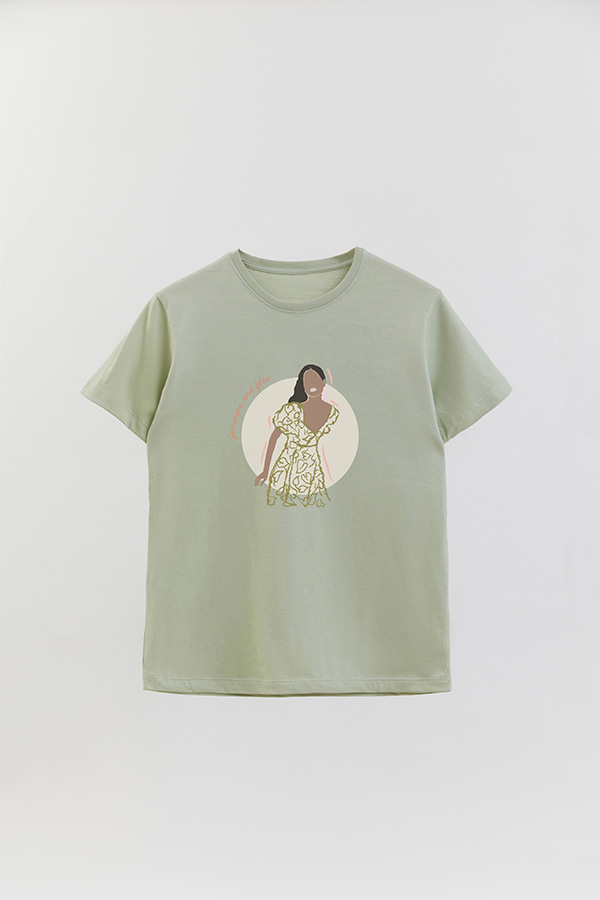 REMERA BASICA ESTAMPADA WC FEMENINE