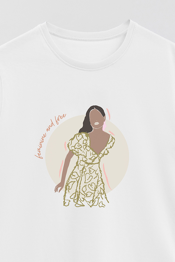 REMERA BASICA ESTAMPADA WC FEMENINE