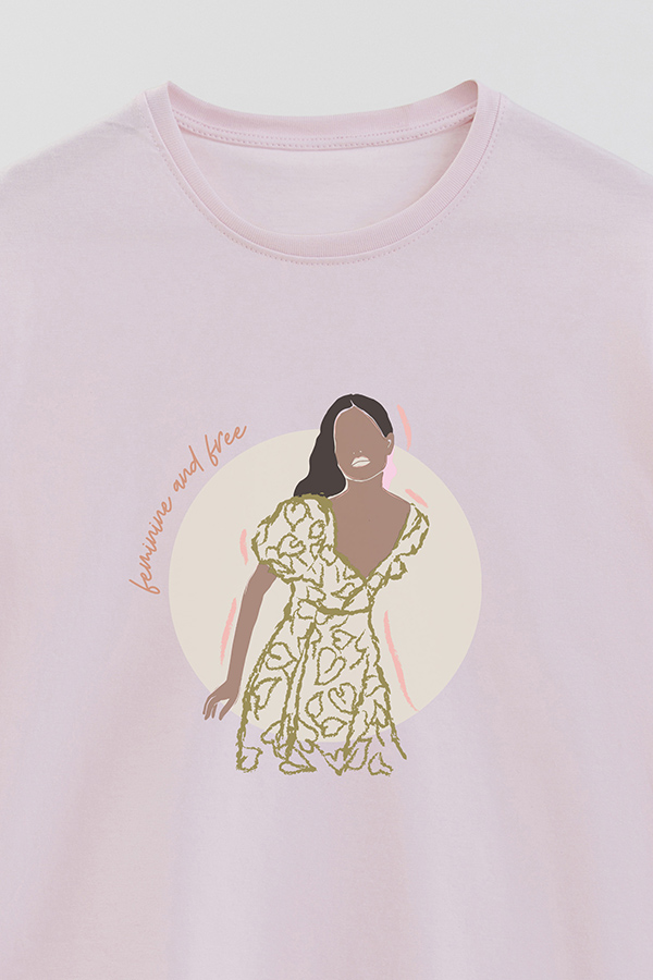 REMERA BASICA ESTAMPADA WC FEMENINE