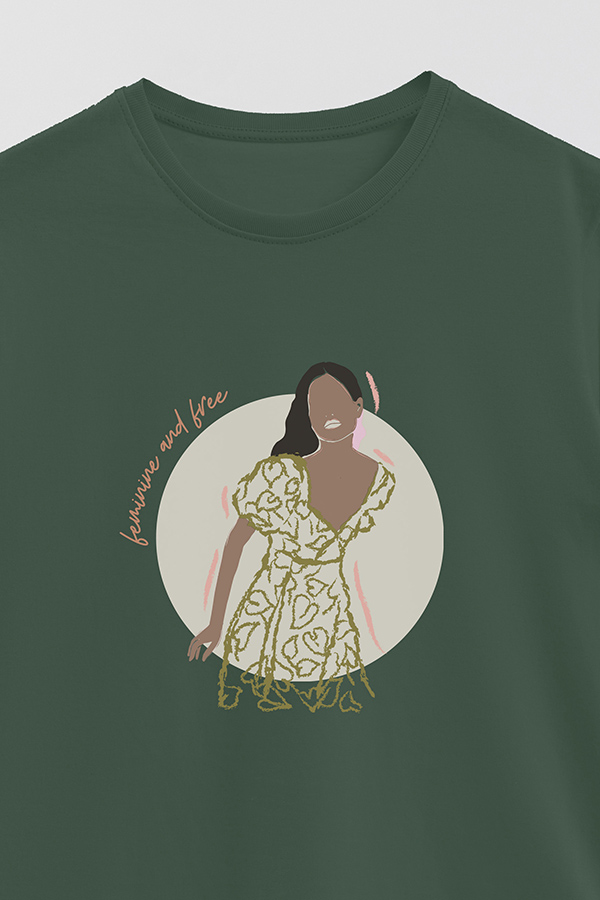 REMERA BASICA ESTAMPADA WC FEMENINE