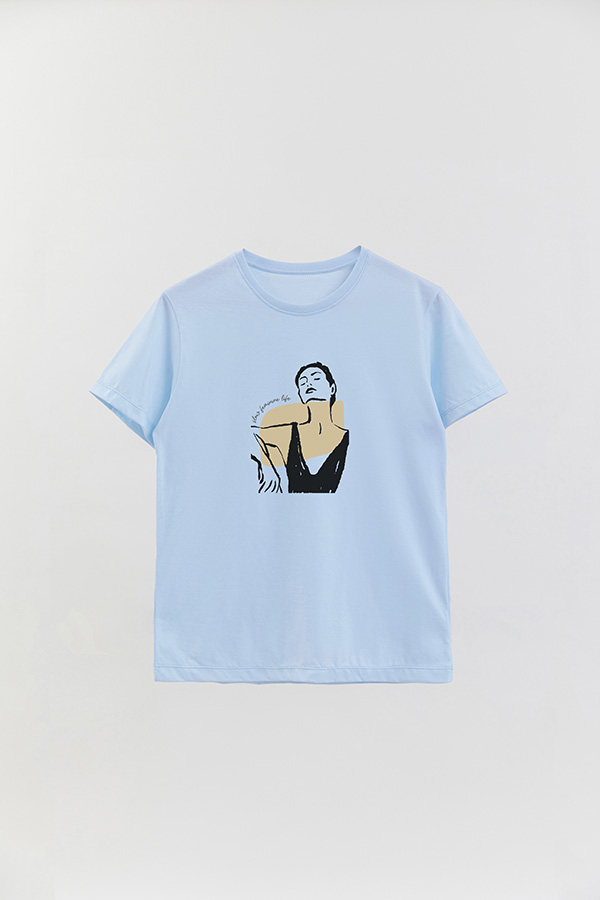 REMERA BASICA ESTAMPADA W SLOW FEMENINE