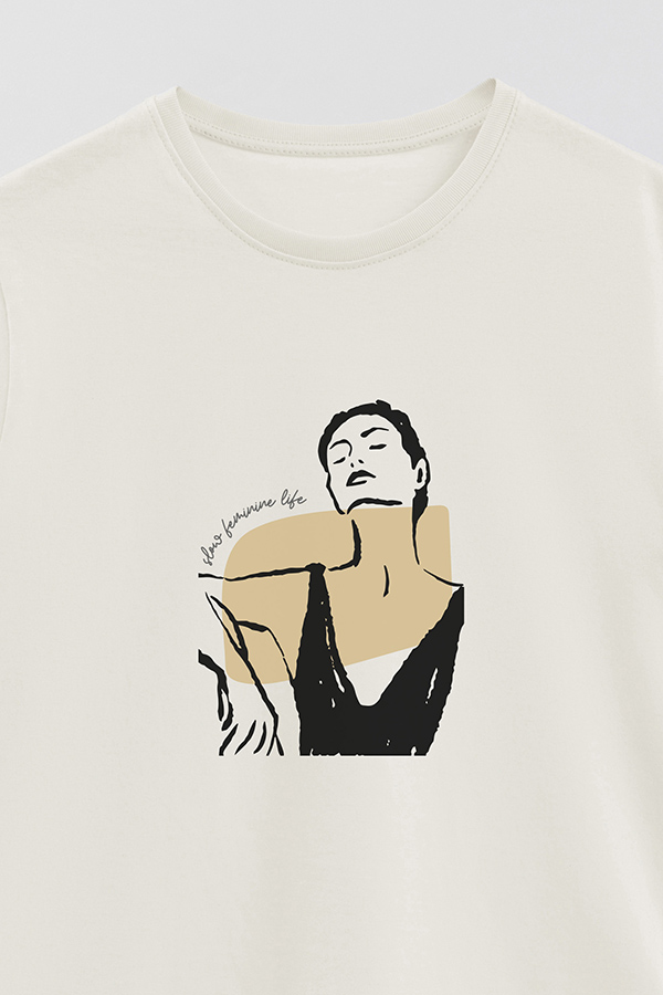REMERA BASICA ESTAMPADA W SLOW FEMENINE