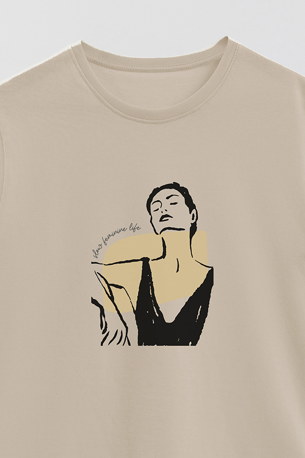 REMERA BASICA ESTAMPADA W SLOW FEMENINE