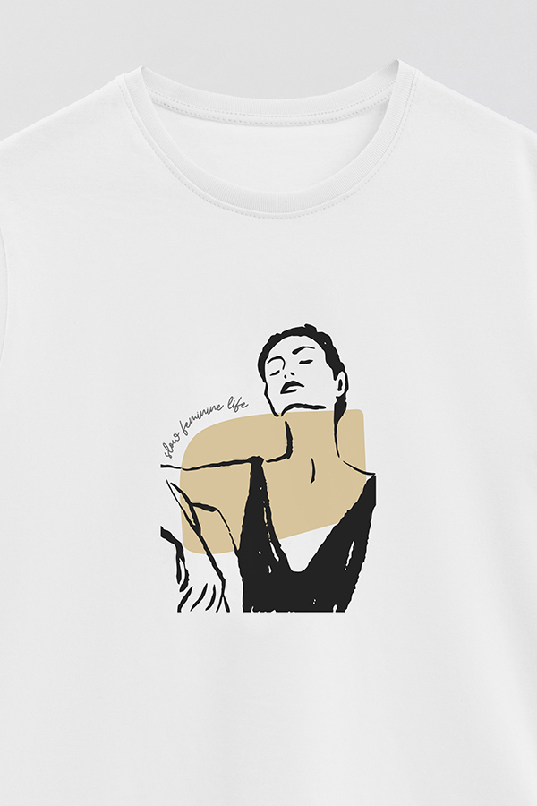 REMERA BASICA ESTAMPADA W SLOW FEMENINE