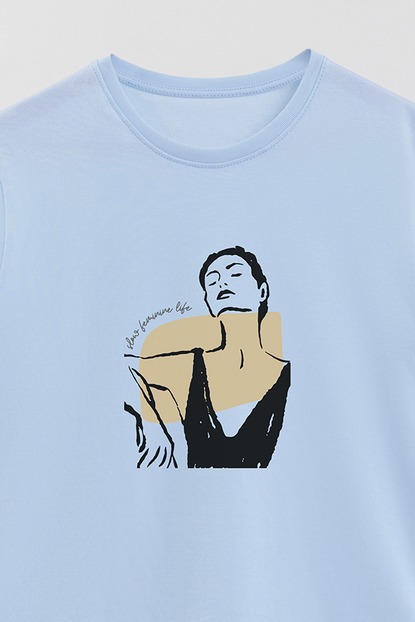 REMERA BASICA ESTAMPADA W SLOW FEMENINE