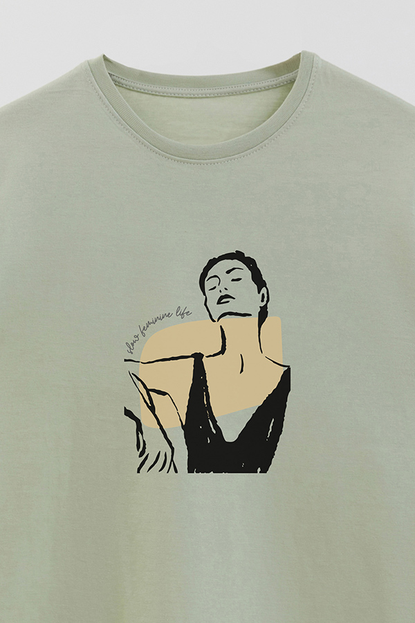 REMERA BASICA ESTAMPADA W SLOW FEMENINE