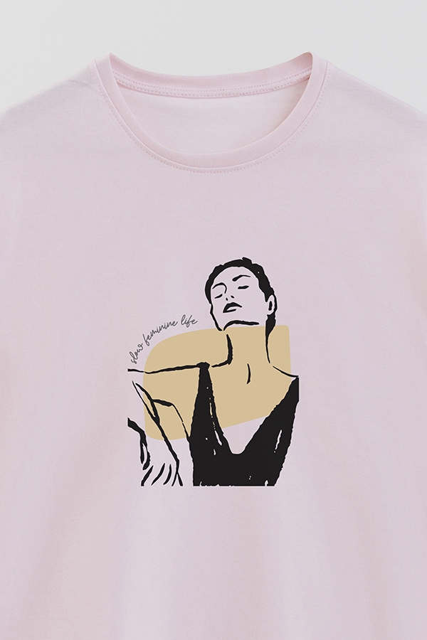 REMERA BASICA ESTAMPADA W SLOW FEMENINE