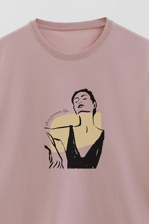 REMERA BASICA ESTAMPADA W SLOW FEMENINE