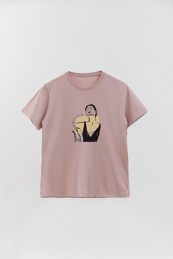 REMERA BASICA ESTAMPADA W SLOW FEMENINE