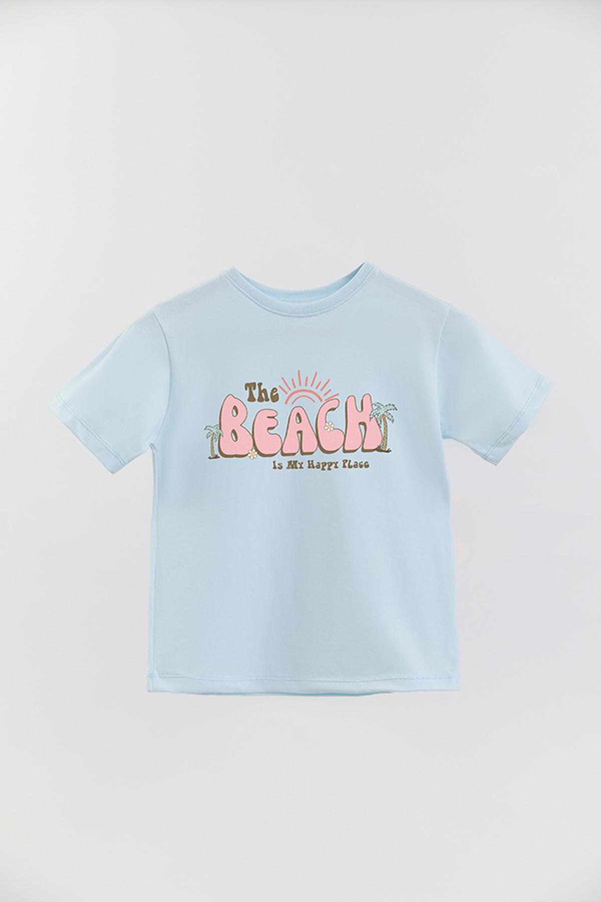 REMERA BASIC GIRL RT THE BEACH IS MY HAPPY PLACE