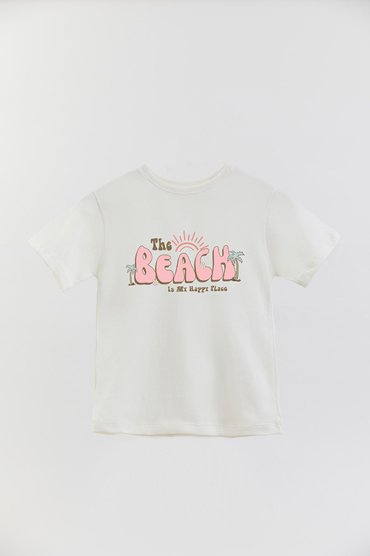 REMERA BASIC GIRL RT THE BEACH IS MY HAPPY PLACE
