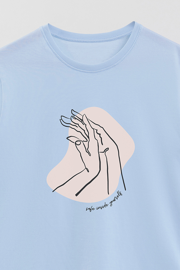REMERA BASICA ESTAMPADA W SAFE INSIDE