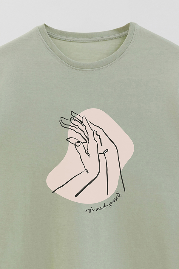 REMERA BASICA ESTAMPADA W SAFE INSIDE