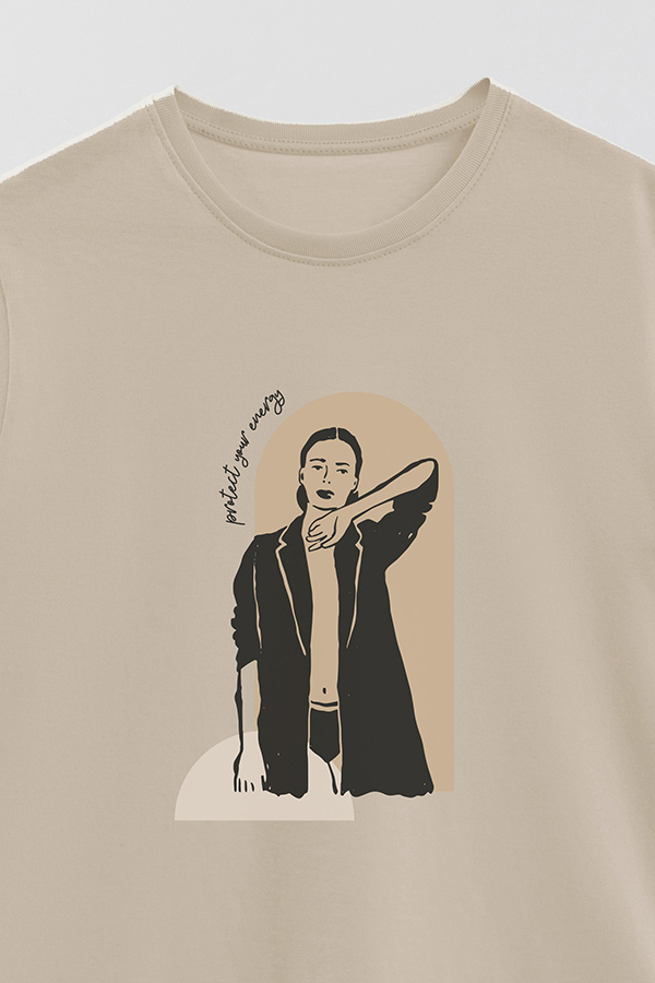 REMERA BASICA ESTAMPADA W PROTECT YOUR ENERGY