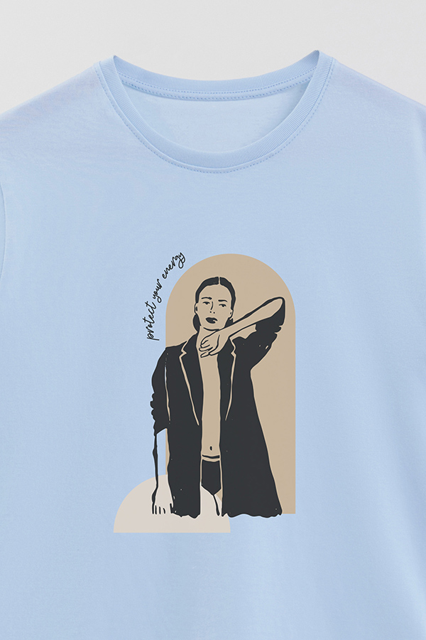 REMERA BASICA ESTAMPADA W PROTECT YOUR ENERGY