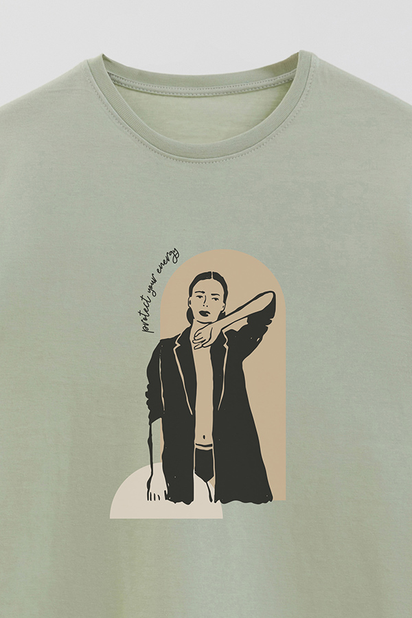 REMERA BASICA ESTAMPADA W PROTECT YOUR ENERGY