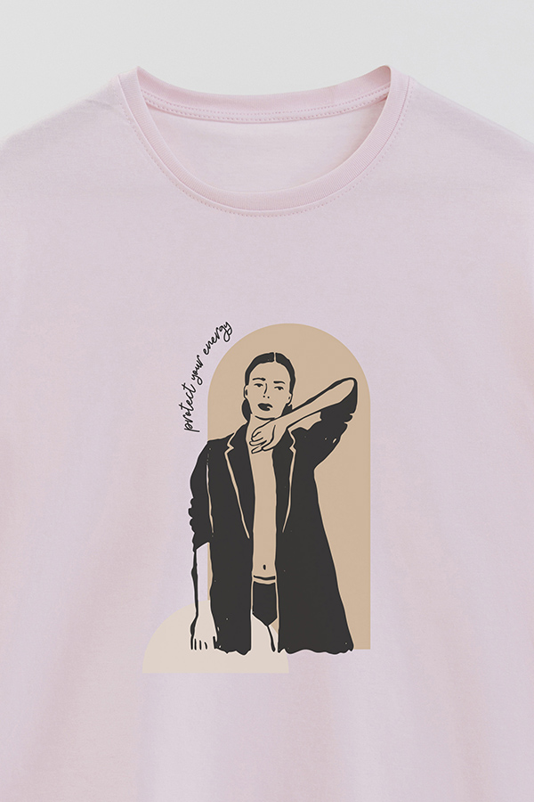 REMERA BASICA ESTAMPADA W PROTECT YOUR ENERGY