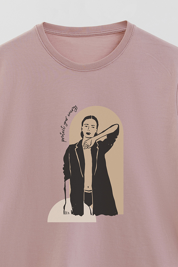 REMERA BASICA ESTAMPADA W PROTECT YOUR ENERGY