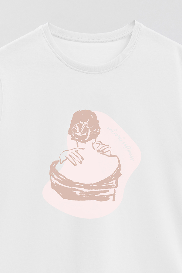 REMERA BASICA ESTAMPADA W NATURAL SOFTNESS