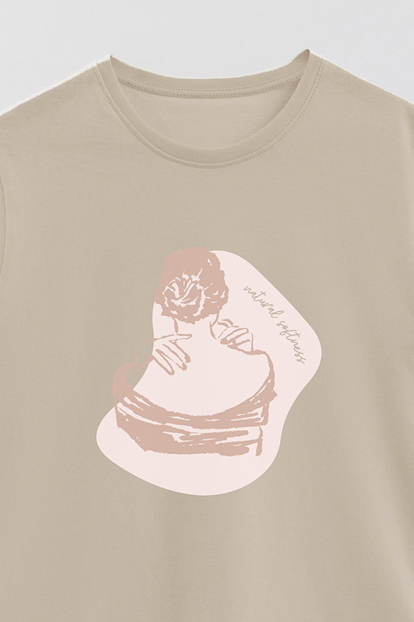 REMERA BASICA ESTAMPADA W NATURAL SOFTNESS