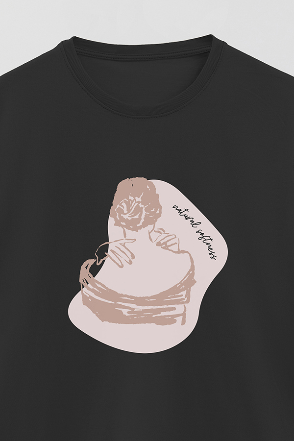 REMERA BASICA ESTAMPADA W NATURAL SOFTNESS