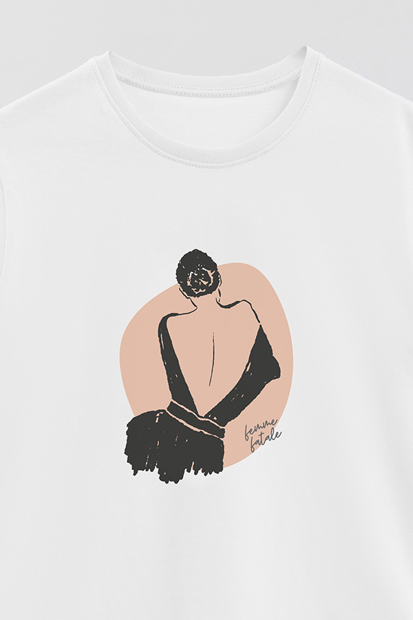 REMERA BASICA ESTAMPADA W FEMME FATALE