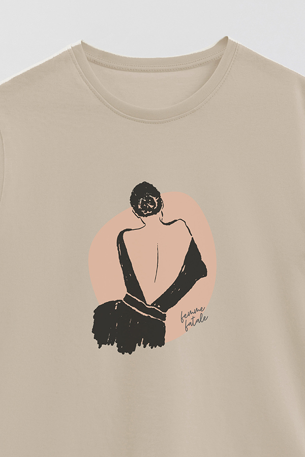 REMERA BASICA ESTAMPADA W FEMME FATALE