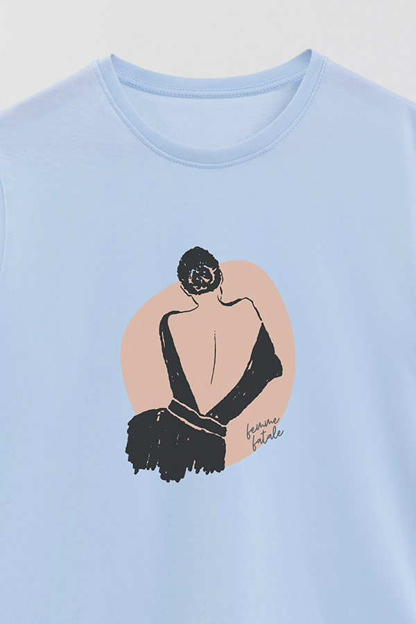 REMERA BASICA ESTAMPADA W FEMME FATALE