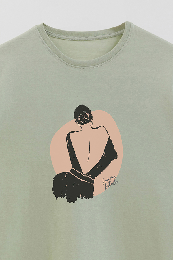 REMERA BASICA ESTAMPADA W FEMME FATALE