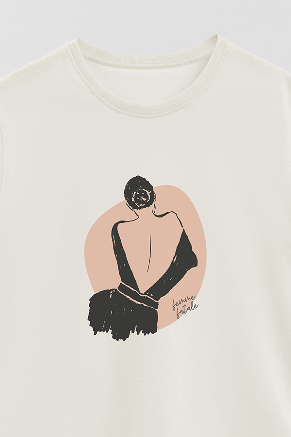REMERA BASICA ESTAMPADA W FEMME FATALE
