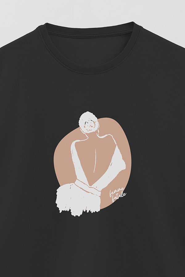 REMERA BASICA ESTAMPADA W FEMME FATALE
