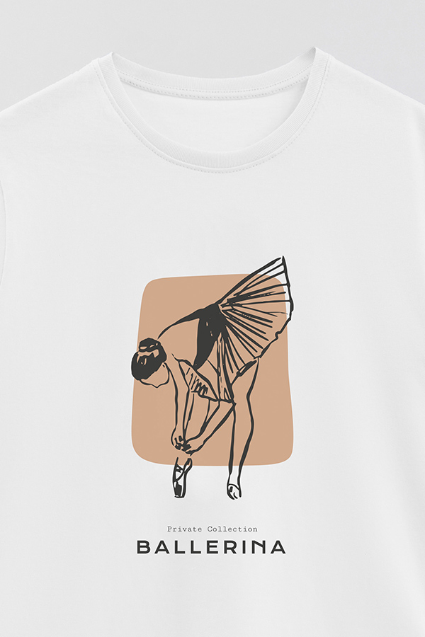 REMERA BASICA ESTAMPADA W BALLERINA