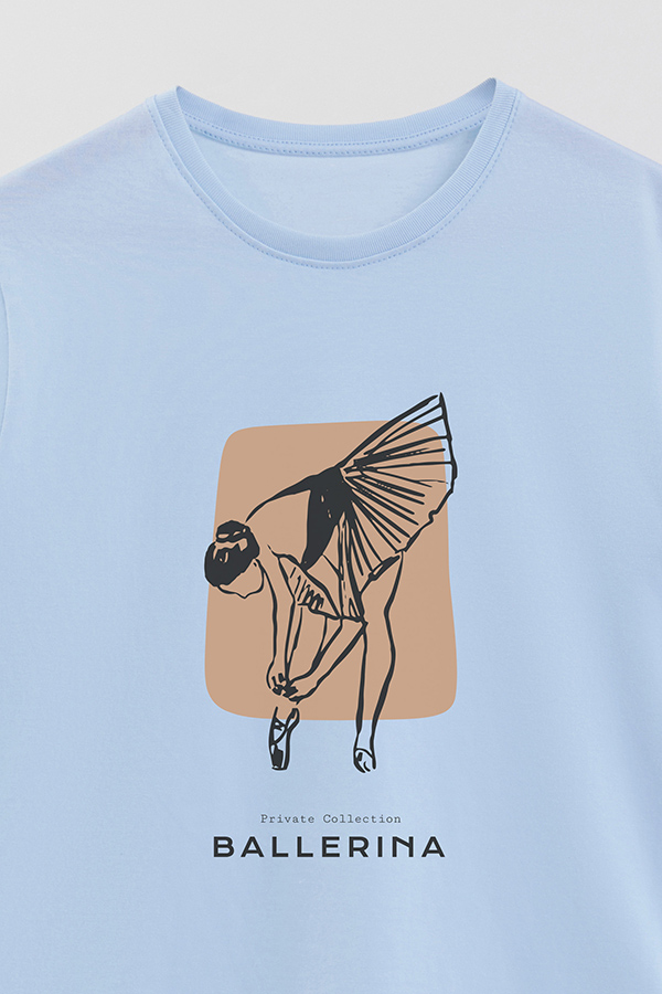 REMERA BASICA ESTAMPADA W BALLERINA