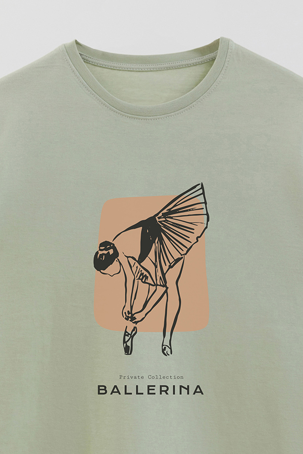 REMERA BASICA ESTAMPADA W BALLERINA