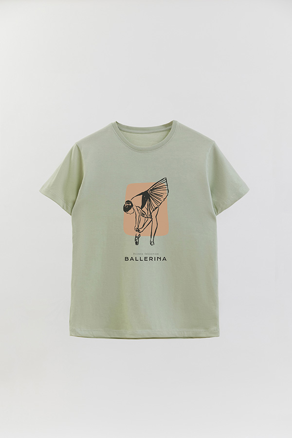REMERA BASICA ESTAMPADA W BALLERINA