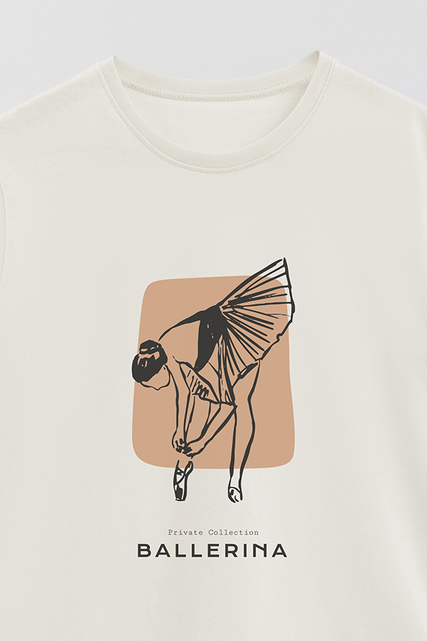 REMERA BASICA ESTAMPADA W BALLERINA