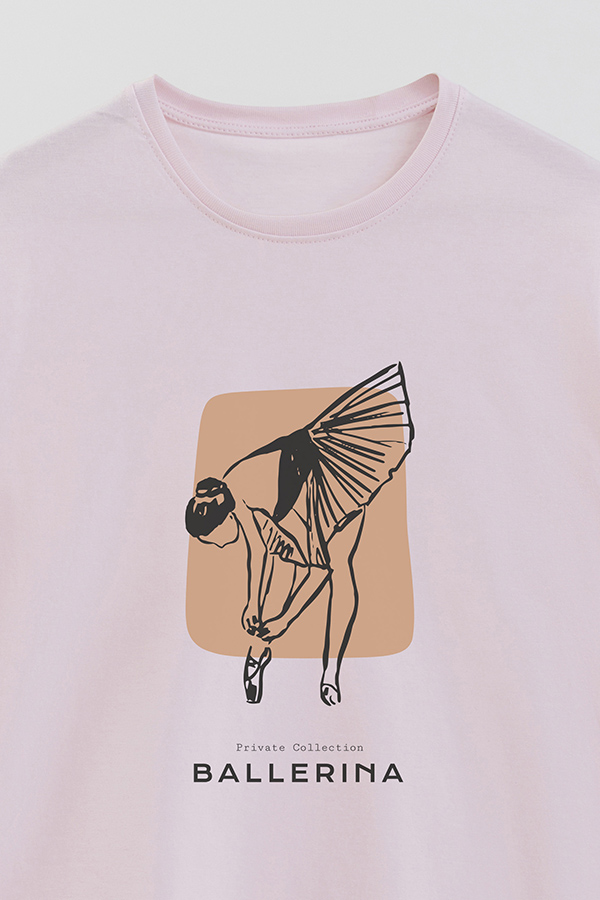 REMERA BASICA ESTAMPADA W BALLERINA