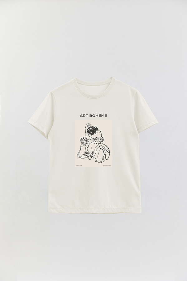 REMERA BASICA ESTAMPADA W ART BOHEME