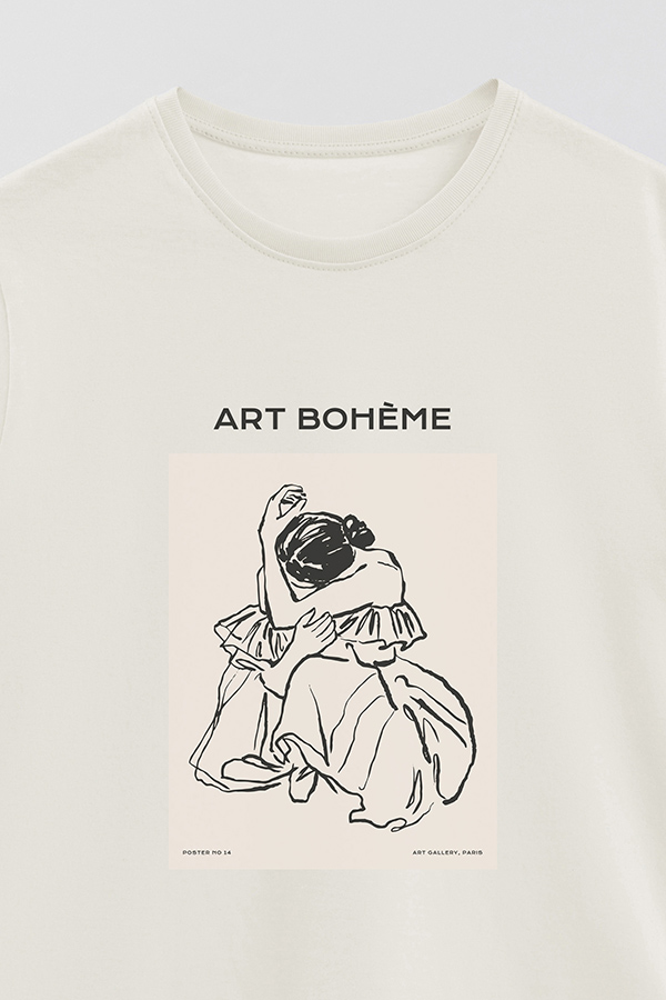 REMERA BASICA ESTAMPADA W ART BOHEME