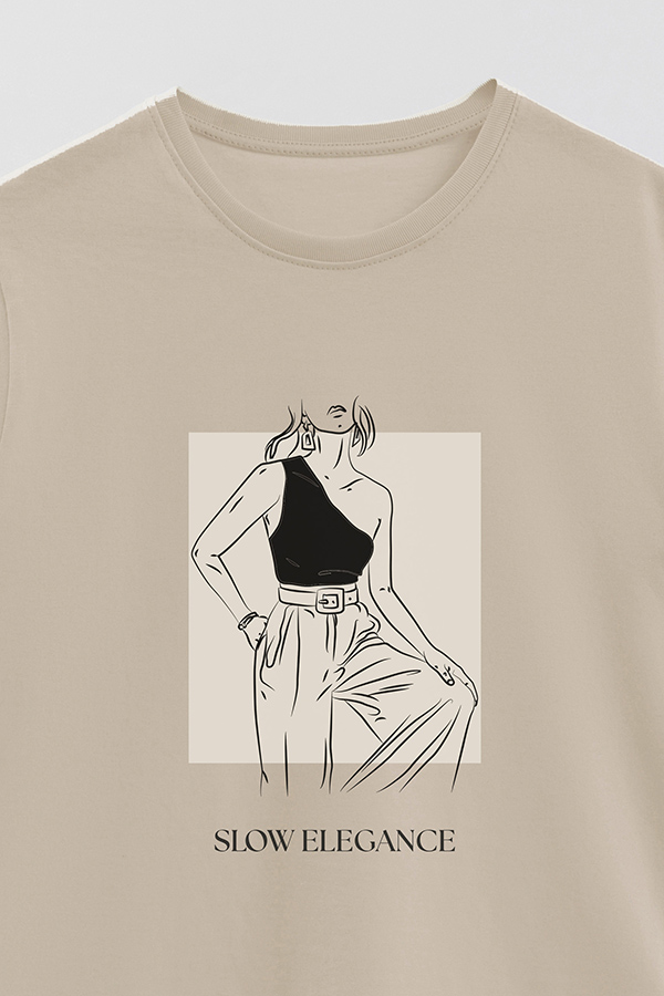 REMERA BASICA ESTAMPADA SLOW ELEGANCE