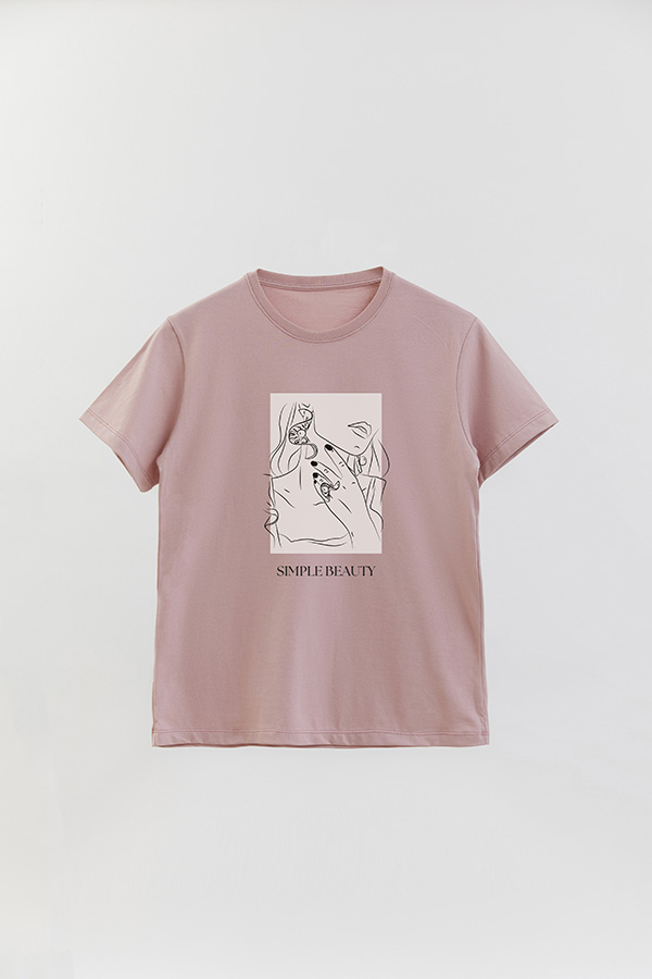 REMERA BASICA ESTAMPADA SIMPLE BEAUTY
