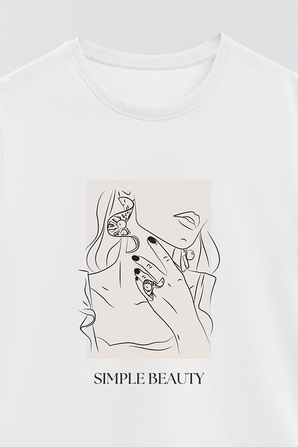 REMERA BASICA ESTAMPADA SIMPLE BEAUTY