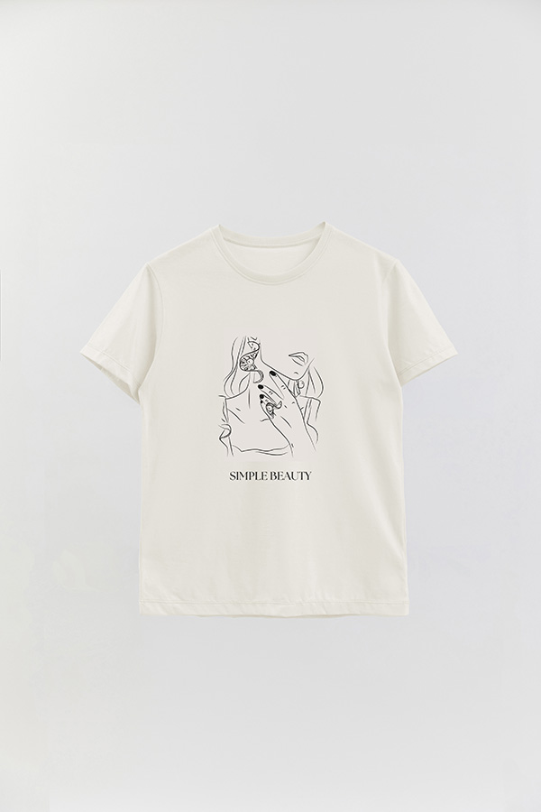 REMERA BASICA ESTAMPADA SIMPLE BEAUTY