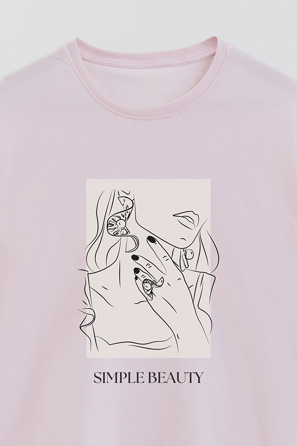 REMERA BASICA ESTAMPADA SIMPLE BEAUTY