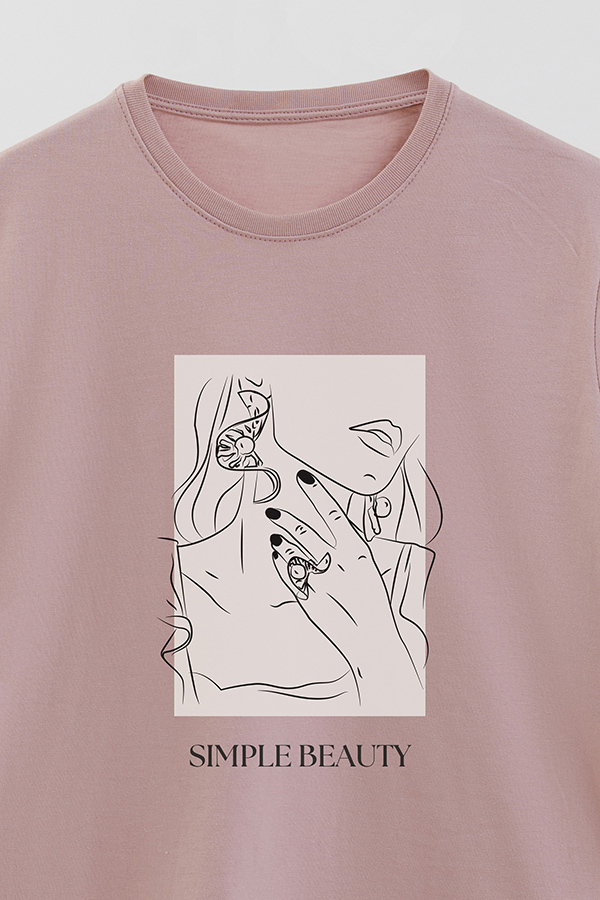 REMERA BASICA ESTAMPADA SIMPLE BEAUTY