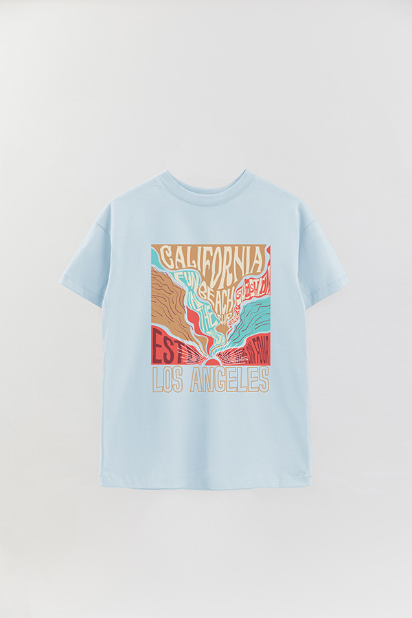 REMERA OVER ESTAMPADA LOS ANGELES