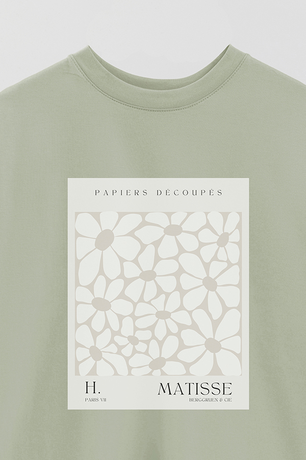 REMERA OVER ESTAMPADA ART COLLECTION MATISSE FLOWERS
