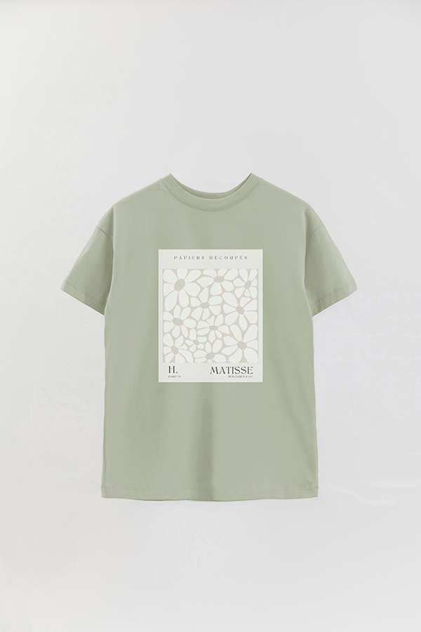 REMERA OVER ESTAMPADA ART COLLECTION MATISSE FLOWERS